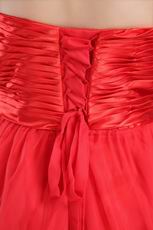 Sweetheart High-low Red Organza Crazy Prom Dresses With Beading