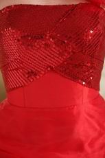 One Shoulder Sequin Bodice Short Skirt Scarlet Sweet 16 Dress