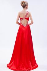 Sexy One Shoulder Empire Scarlet Evening Dress Discount