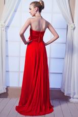 Sleeveless Scarlet Evening Dress With Bowknot Inexpensive