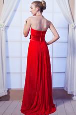 Sleeveless Scarlet Evening Dress With Bowknot Inexpensive