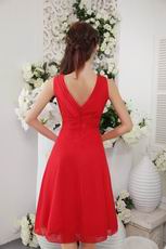 Wine Red V-neck Design Chiffon Special Occasion Dress