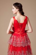 V Neck Corset Back Sequined Red Short Prom Dress In Texas