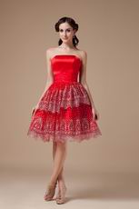 New Style Sequined Red Short Dress For 2014 Spring Prom Party