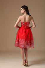 Strapless Knee-length Red Short Prom Dress For Girls Wear