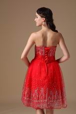 Strapless Knee-length Red Short Prom Dress For Girls Wear