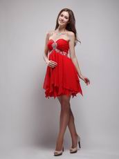 Sweet heart Mini-length Wine Red Sweet 16 Dress For Cheap