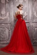 Long Skirt Red A-line Evening Dress Top Designer 2014