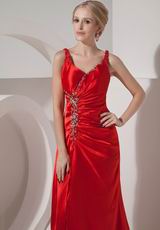Elegant Spaghetti Straps Dark Red Cache Amazing Prom Dress