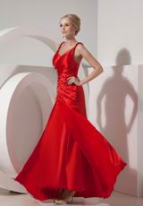 Elegant Spaghetti Straps Dark Red Cache Amazing Prom Dress