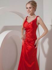 Elegant Spaghetti Straps Dark Red Cache Amazing Prom Dress
