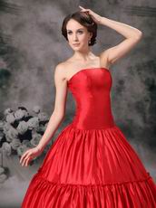 Strapless Wine Red Royal Household Dress Princess Wear