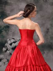 Strapless Wine Red Royal Household Dress Princess Wear