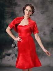 Mermaid Short Scarlet Bridal Mother Dress With Embroidery Jacket