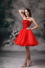 Sequin Bodice Sweet 16 Dress With Scarlet Organza Short Skirt