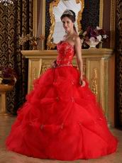 Dark Red V-shaped Ball Gown Floor Length Quinceanera Dress