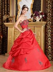 Crimson Red Embroidered Coming-of-age Ceremony Dress