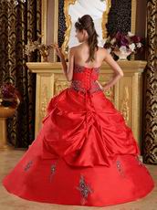 Crimson Red Embroidered Coming-of-age Ceremony Dress
