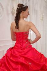 Sweetheart Neckline Puffy Quinceanera Dress In Red