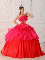 Low Price Strapless Hot Pink Ball Gown Quinceanera Dress