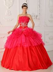 Low Price Strapless Hot Pink Ball Gown Quinceanera Dress