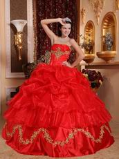 Scarlet Red Skirt With Petticoat Quinceanera Dress Supplier