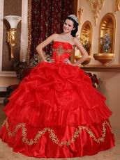 Scarlet Red Skirt With Petticoat Quinceanera Dress Supplier