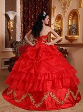 Scarlet Red Skirt With Petticoat Quinceanera Dress Supplier