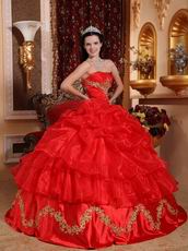 Scarlet Red Skirt With Petticoat Quinceanera Dress Supplier