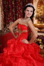 Scarlet Red Skirt With Petticoat Quinceanera Dress Supplier