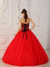 Beaded Zebra Decorate Beautiful Quinceanera Dress Scarlet