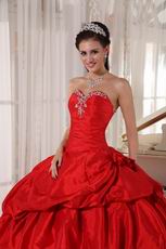 Alizarin Crimson Strapless Dress To Girl Quinceanear Wear