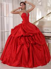 Alizarin Crimson Strapless Dress To Girl Quinceanear Wear