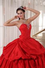 Alizarin Crimson Strapless Dress To Girl Quinceanear Wear