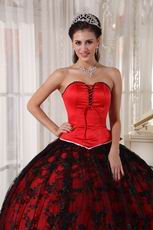 Basque Waist Black Lace Quinceanera Dress To 16 Years Old Girl