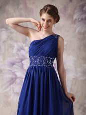 One Shoulder Backless Royal Blue Latest Prom Dress