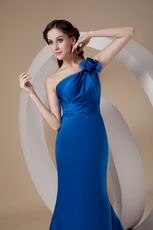 Royal Blue Mermaid Single One Shoulder Top Designer Prom Dress