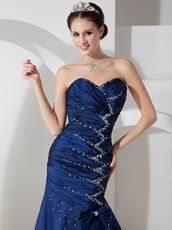 Navy Blue Mermaid Evening Dress For 2014 Prom Wear