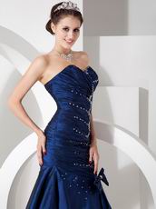 Navy Blue Mermaid Evening Dress For 2014 Prom Wear