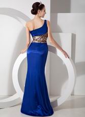 Trimed Sexy One Shoulder Royal Blue Prom Dress Petite