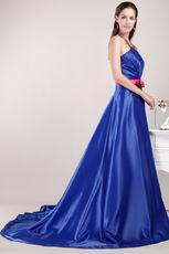 Halter Top Royal Blue Designer Pageant Prom Dresses