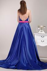 Halter Top Royal Blue Designer Pageant Prom Dresses