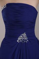 Royal Blue Strapless Court Train Prom Dress For Cheap