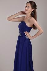 Royal Blue Strapless Court Train Prom Dress For Cheap