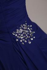 Royal Blue Strapless Court Train Prom Dress For Cheap