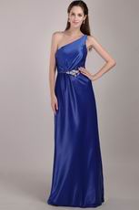 One Shoulder Royal Blue Top Designer Prom Dress