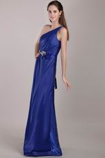 One Shoulder Royal Blue Top Designer Prom Dress