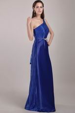 One Shoulder Royal Blue Top Designer Prom Dress