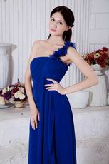 Affordable One Shoulder Dark Blue Prom Dresses For Women