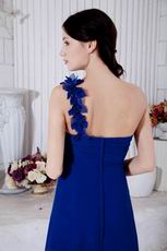 Affordable One Shoulder Dark Blue Prom Dresses For Women